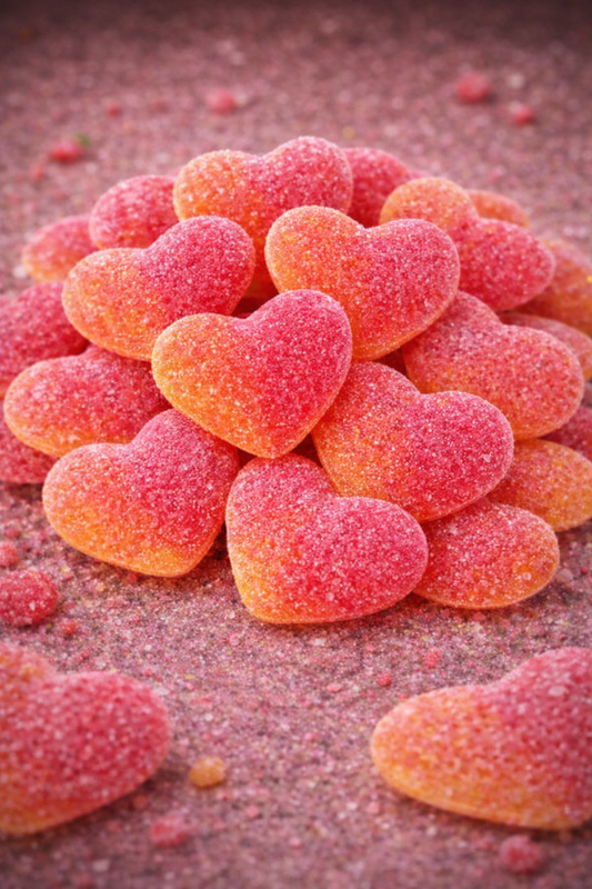 Bonbons Cœurs Sucrés à la Pêche (100g)